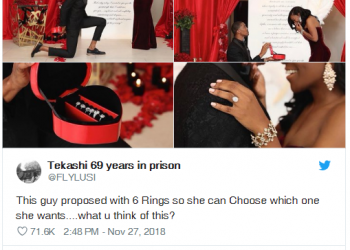 Michael Jordon Fan Proposes Girlfriend With 6 Engagement Rings.