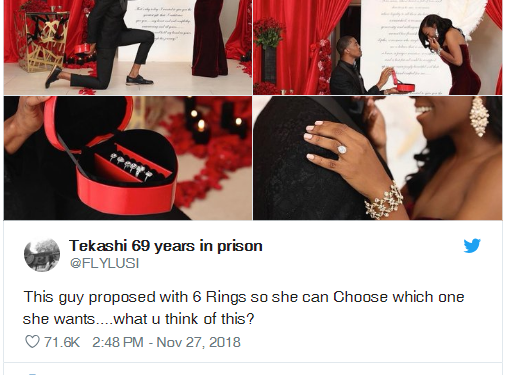 Michael Jordon Fan Proposes Girlfriend With 6 Engagement Rings.