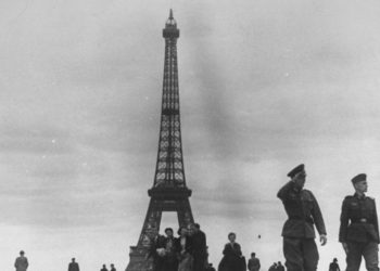 German soldiers at the Eiffel Tower in occupied Paris, circa 1940.  (Photo by Time Life Pictures/Pix Inc./The LIFE Picture Collection/Getty Images)